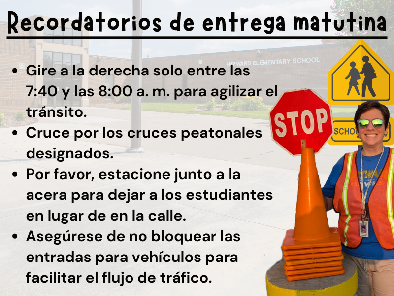 Morning drop off reminders in Spanish