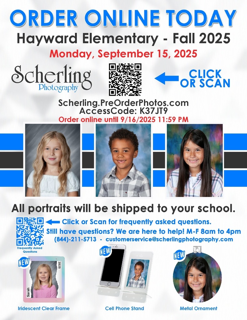 School picture order form with QR code for ordering in advance
