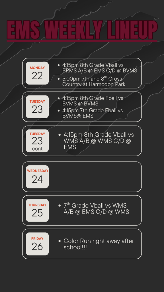 weekly lineup 