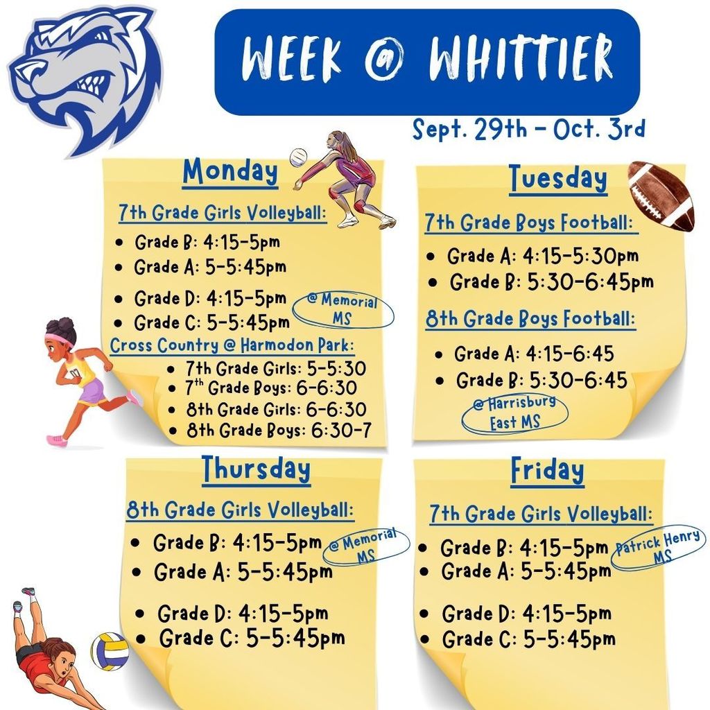 Week @ Whittier: Sept. 29th-Oct. 3rd