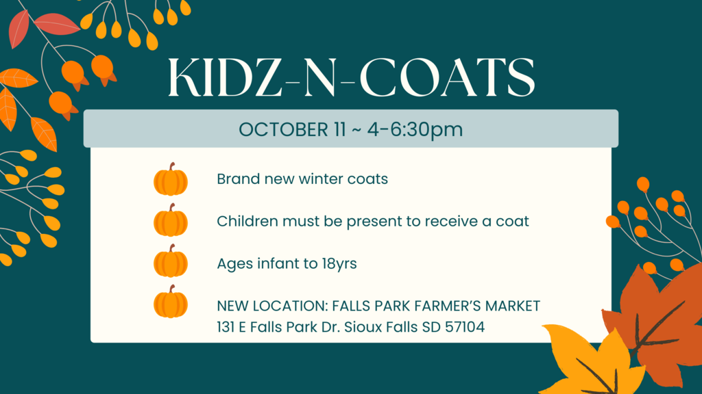 Kidz-N-Coats annual coat event for children ages infant to 18 years of age on October 11th