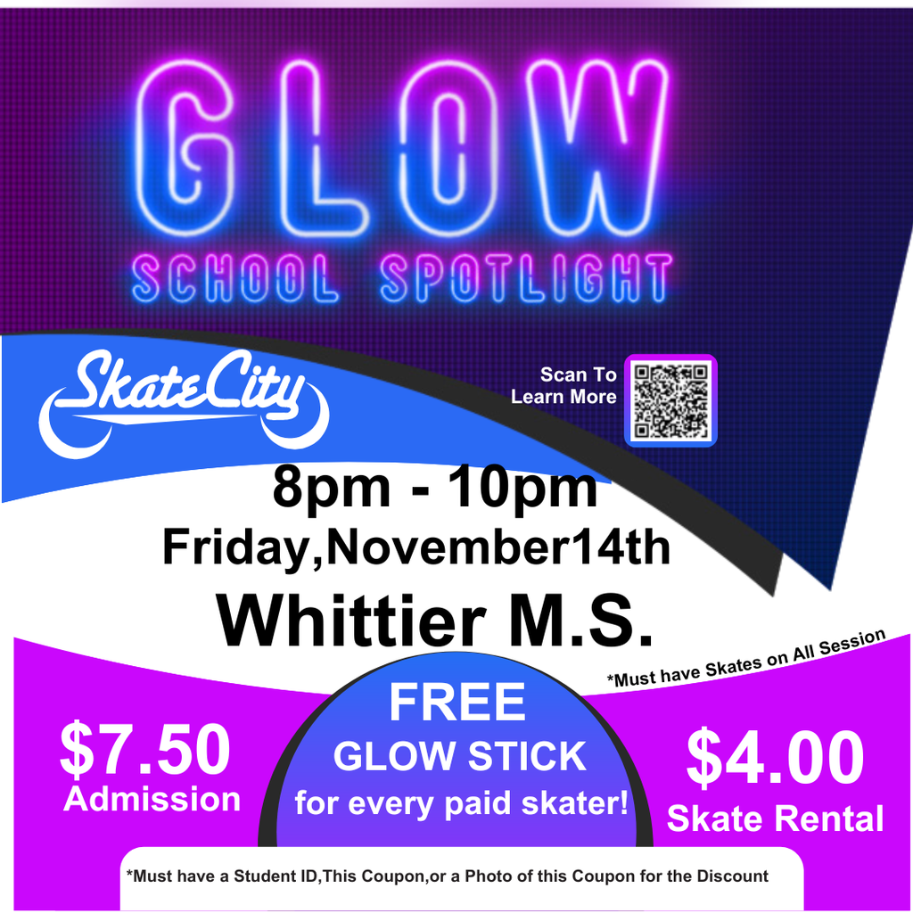 Glow School Spotlight at Stake City. November 14th from 8 pm to 10 pm