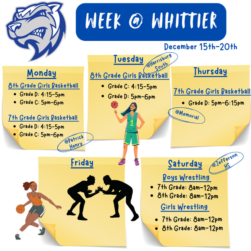 Week at Whittier 12/15 - 12/20
