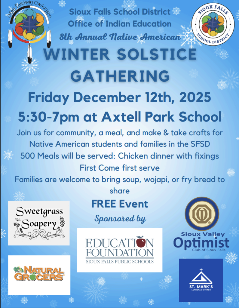 Invitation to join SFSD at the 8th annual winter solstice gathering at Axtell Park School