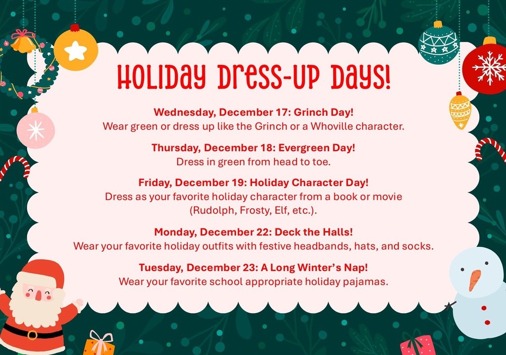 Holiday Dress Up Days