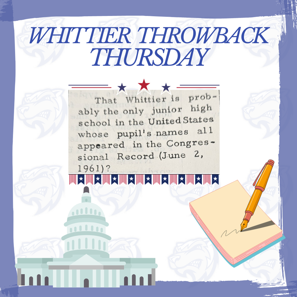 Whittier in the Congressional Record