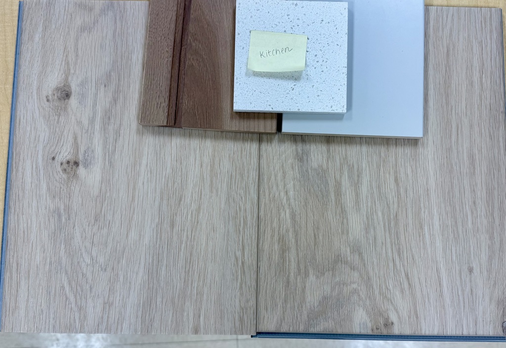 Kitchen flooring, counter top and cabinet colors