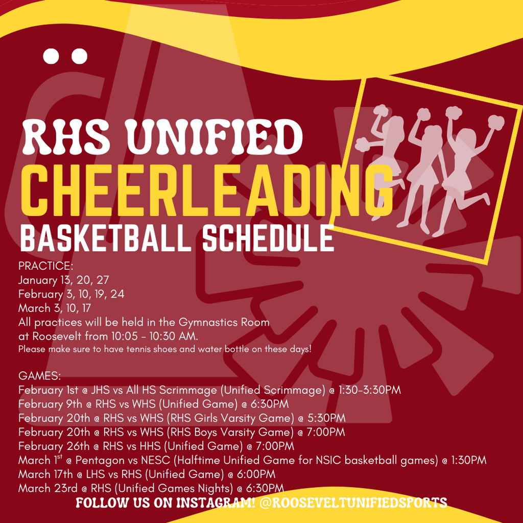 UPDATED Unified Cheer Schedule 2026