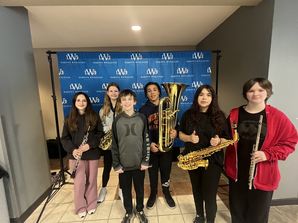 7th and 8th grade band members at Dakota Wesleyan Honor Band. 