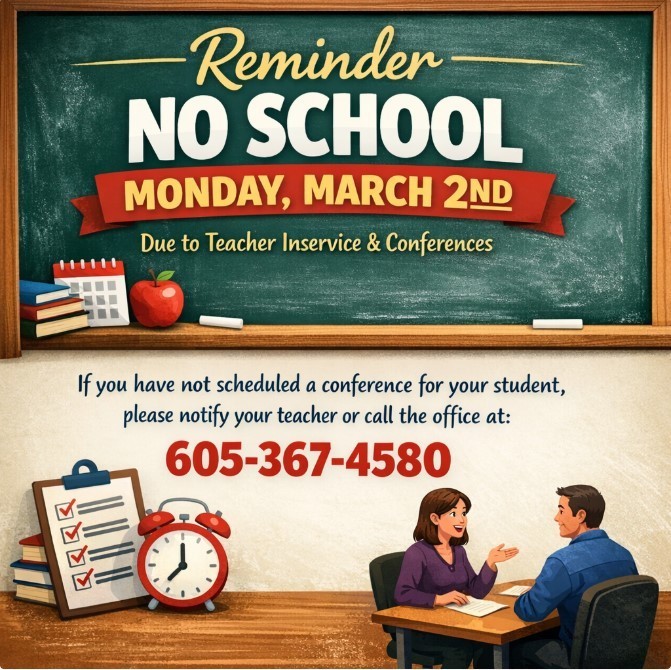 Reminder no school Monday, March 2