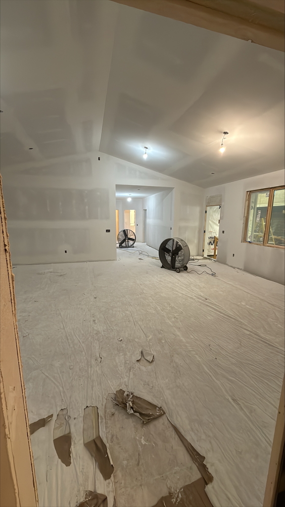 Inside the CTE house and walls are ready for painting