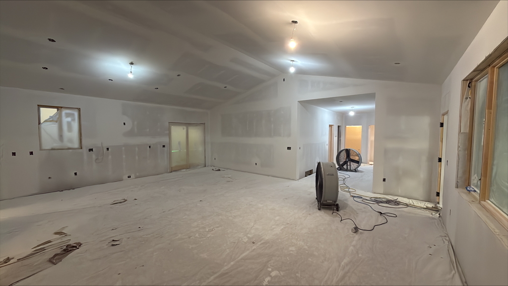 Inside the CTE house and walls are ready for painting