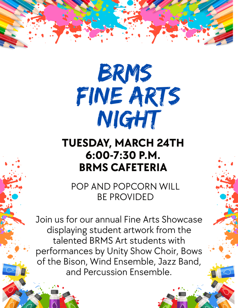 Ben Reifel will be holding a Fine Arts night on March 24th from 6-7:30pm