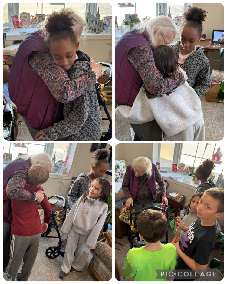 third graders visiting assisted living residents 