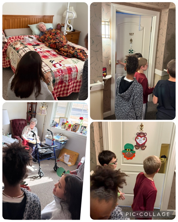 third graders visiting assisted living residents 