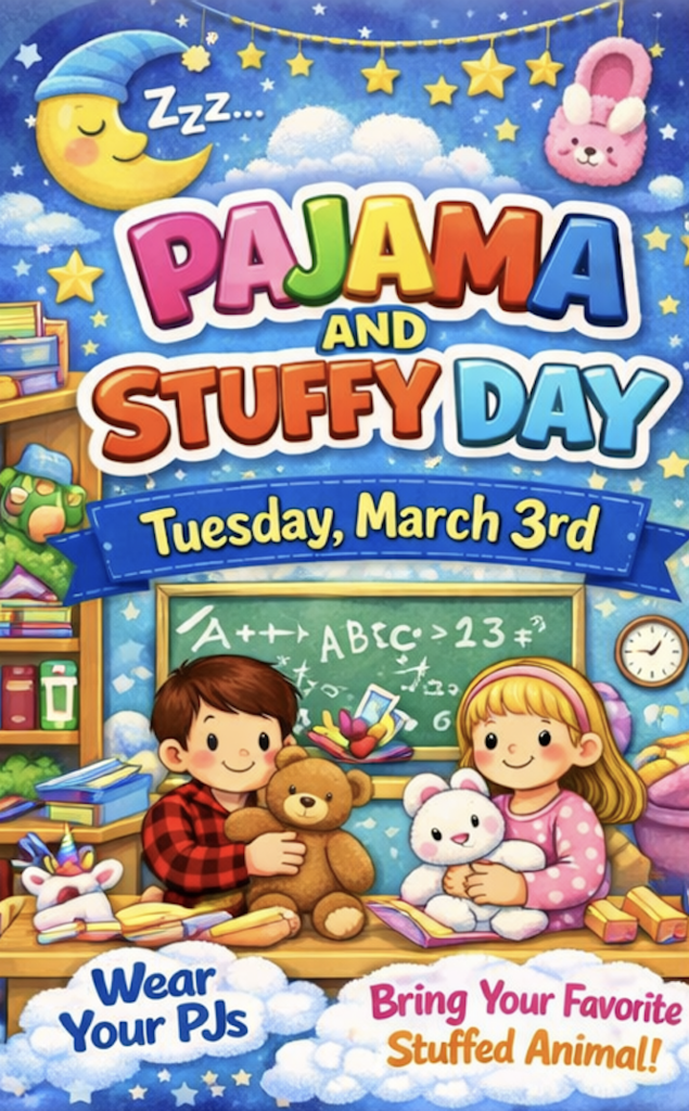 Pajama and Stuffy Day March 3rd