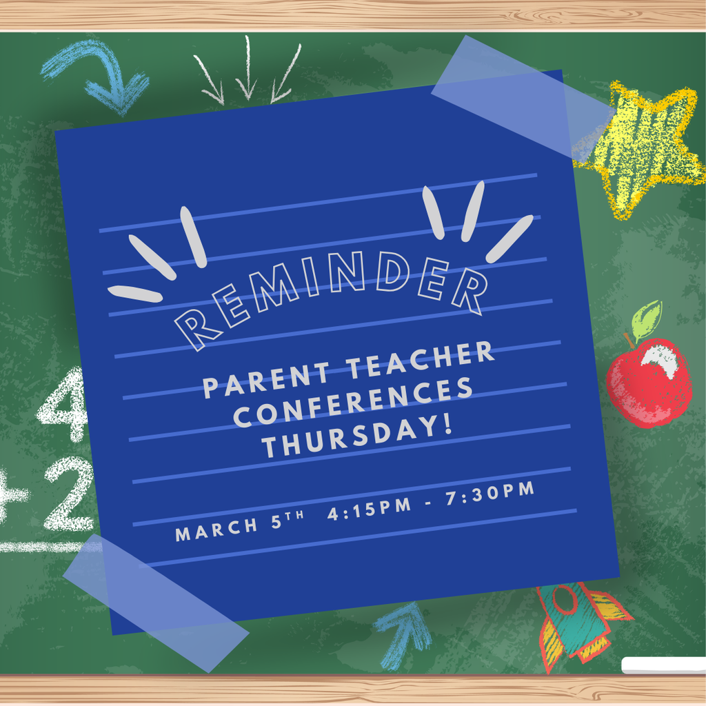 Poster reminding that there are Conferences on Thursday