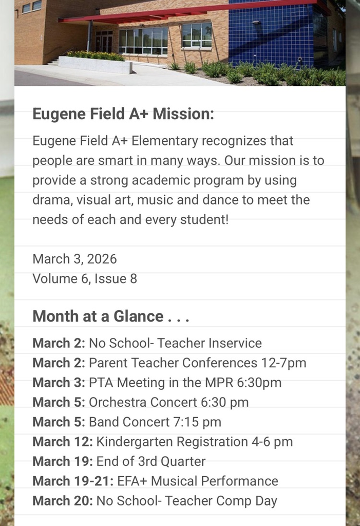 a graphic from the newsletter with important March dates