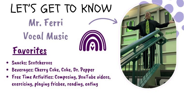 Music teacher Mark  Ferri on a stairway