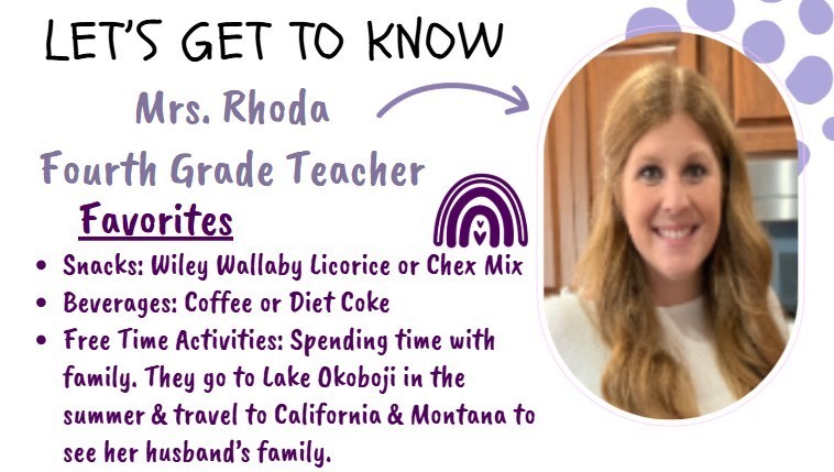 teacher Mrs. Rhoda smiling