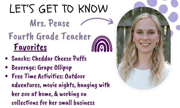 teacher Mrs. Pease smiling