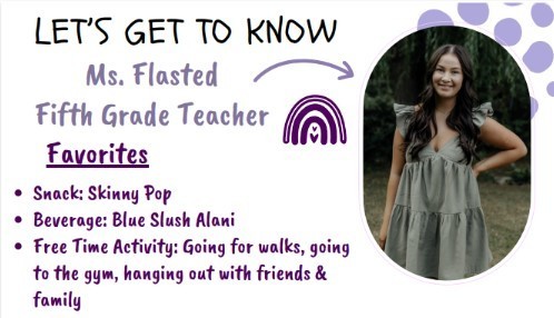 Teacher Ms. Flasted standing by a tree