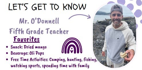 Teacher Mr O'Donnell holding a sea shell