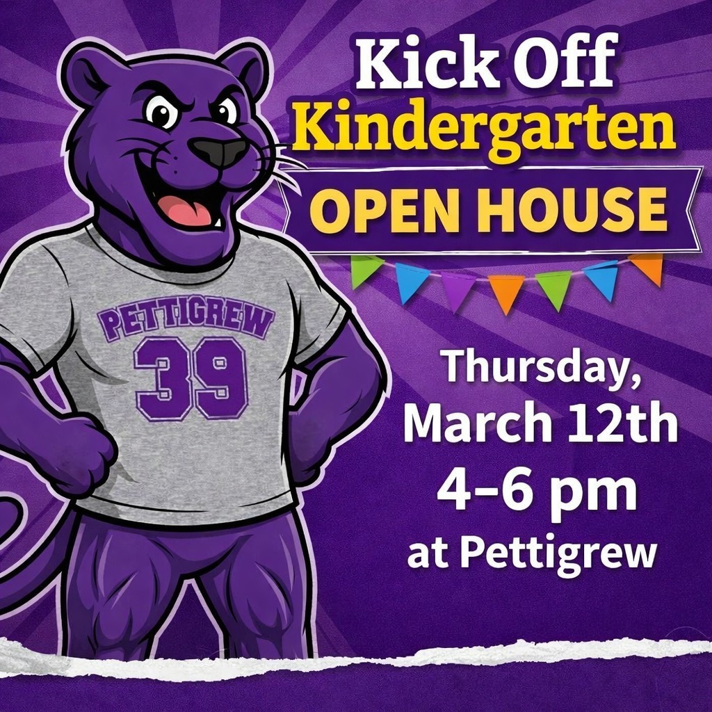 panther in a jersey announcing kindergarten registration open house