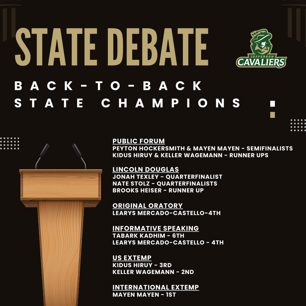 JHS State Debate results list