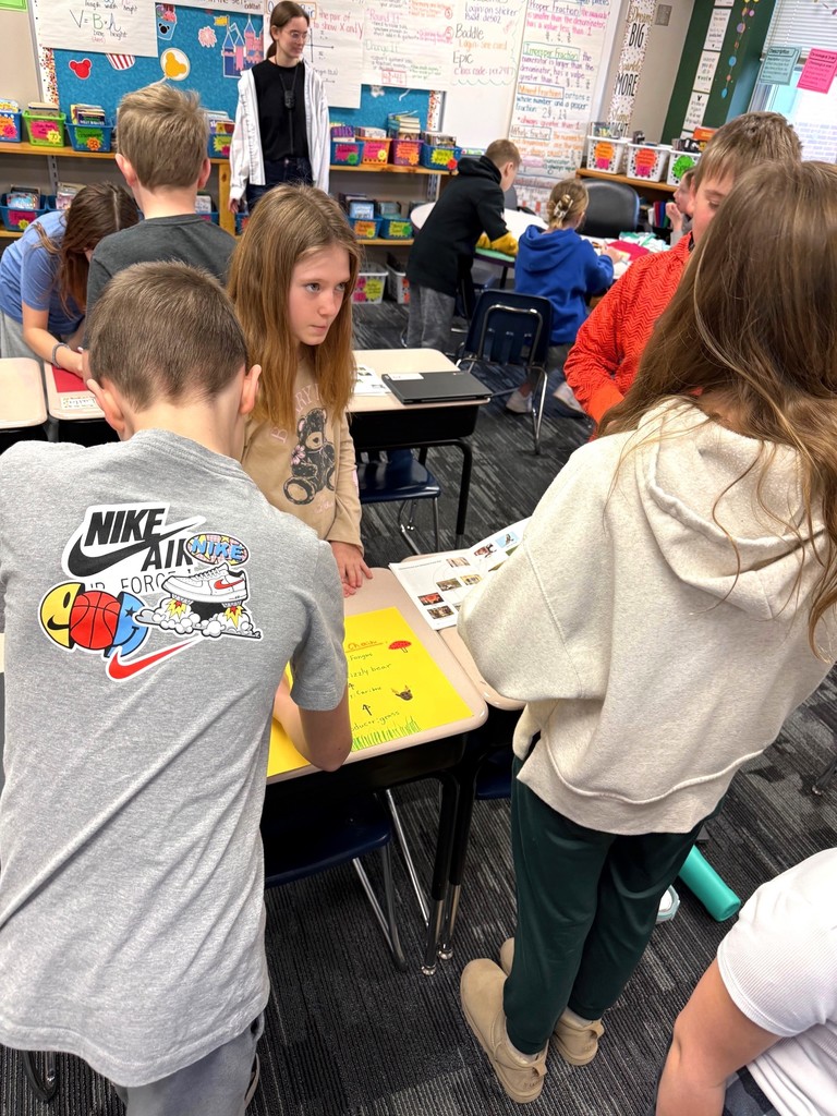 Students writing about ecosystems. 