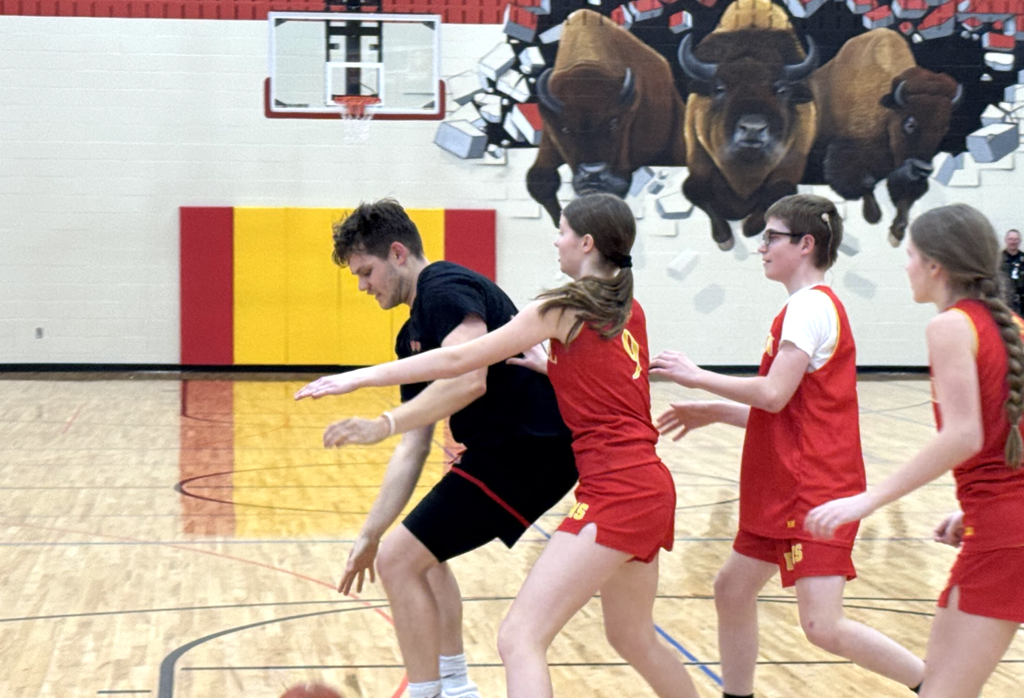 Mr. White was blocked by students who prevented a shot!