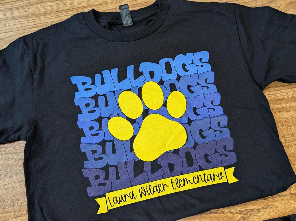 2025-2026 Bulldogs Shirt courtesy of generous donations from our Laura Wilder families & community
