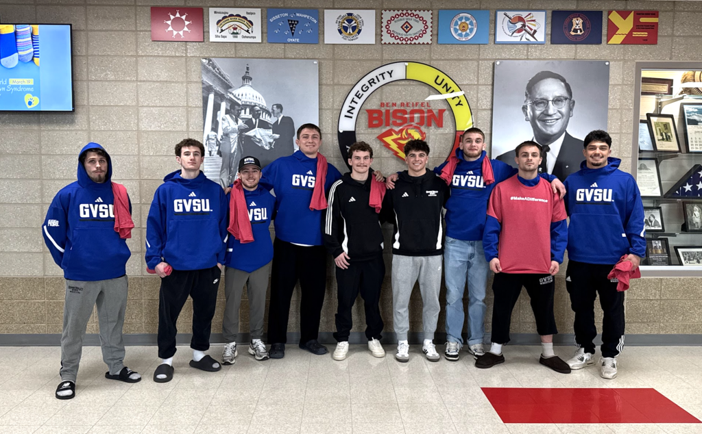 Some of the Athletes that visited Ben Reifel to speak with students