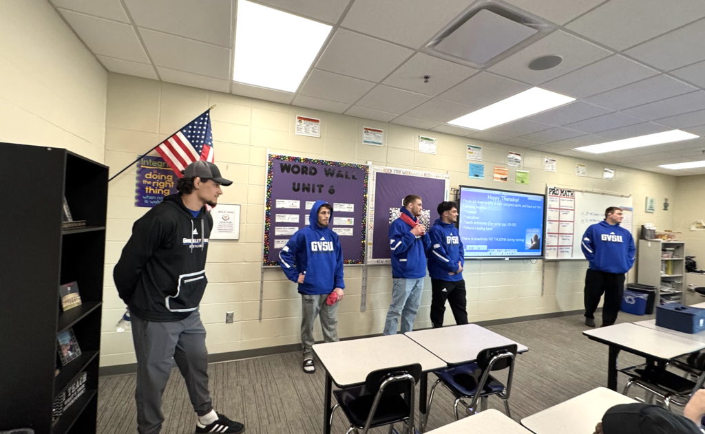 Athletes spoke with students in sixth grade about putting in their best effort