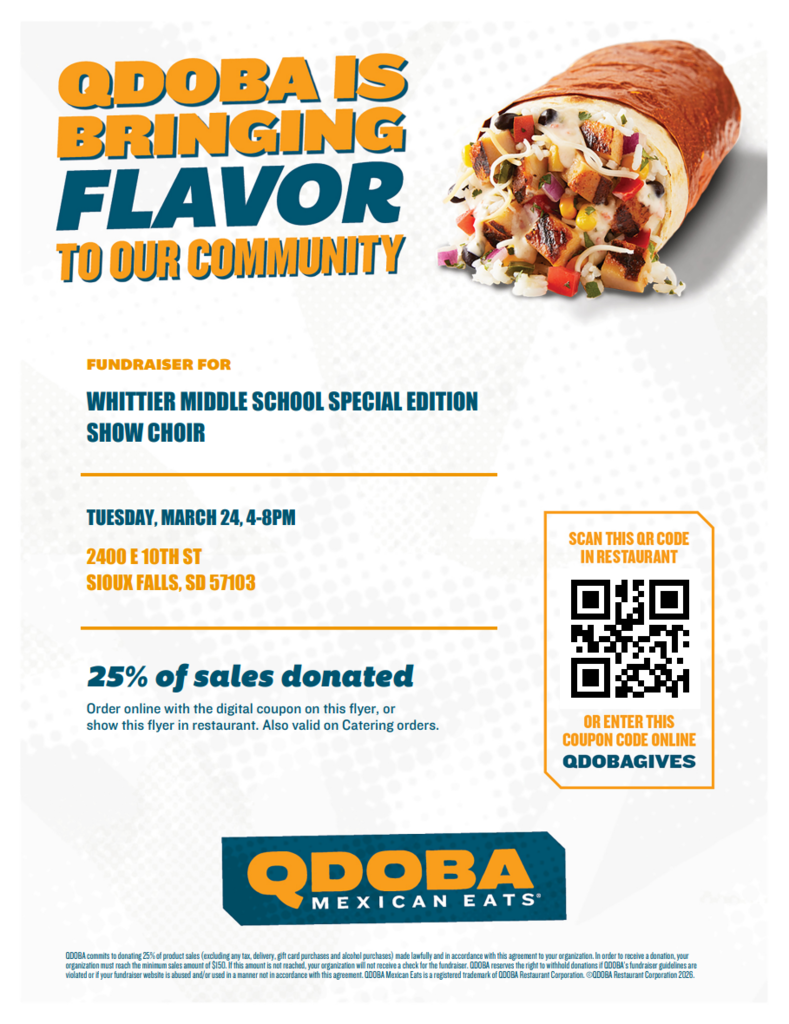 Poster for Qdoba fundraiser
