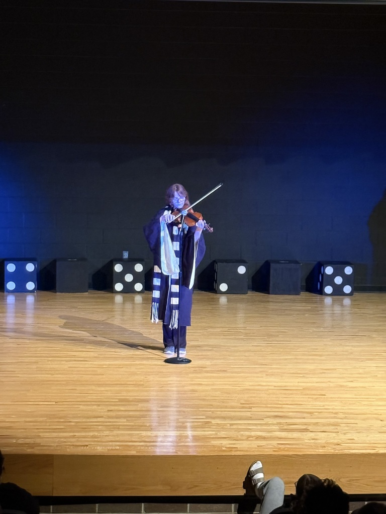 Student playing the violin. 