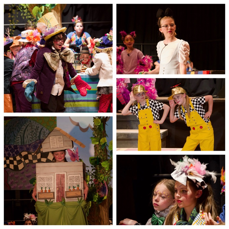 collage style photo of Alice in wonderland 