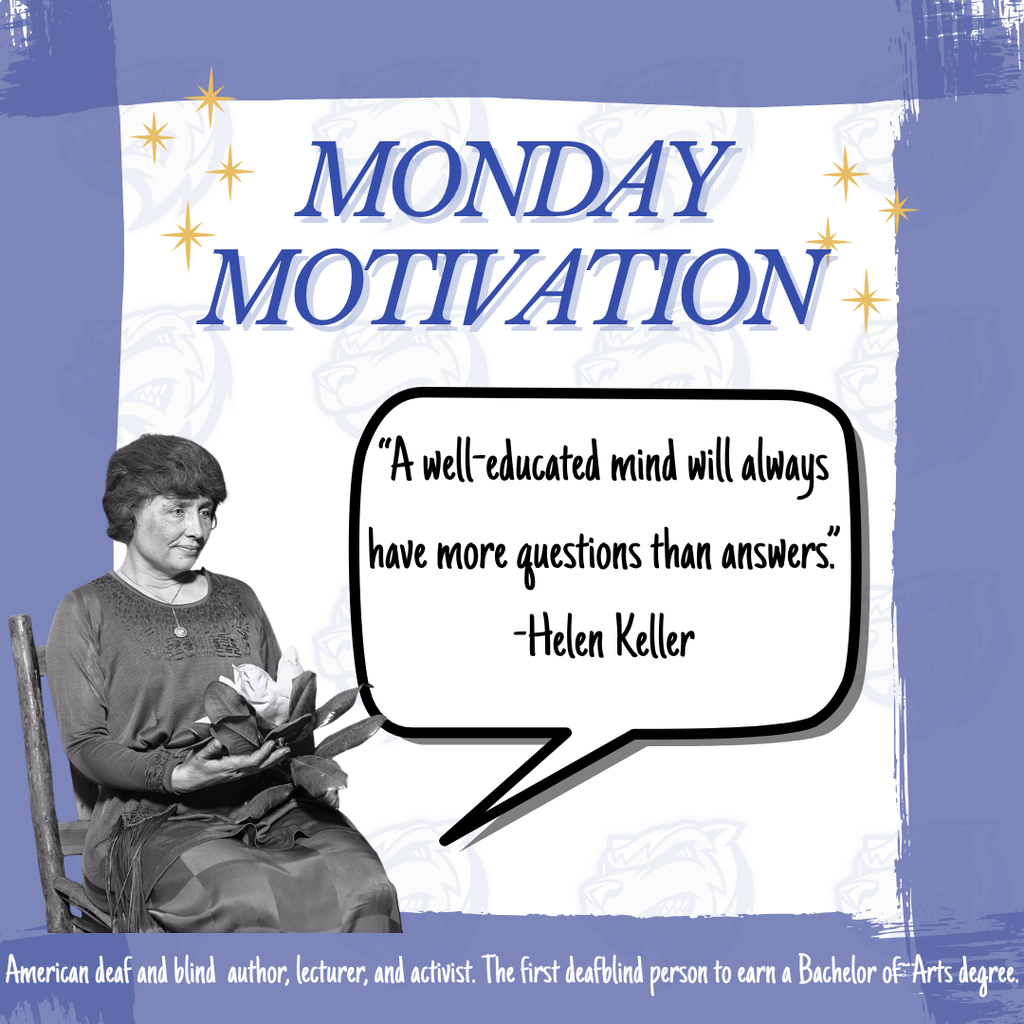 A motivational quote from Helen Keller.
