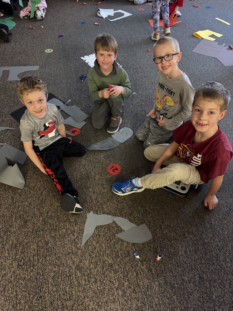 students making animal posters