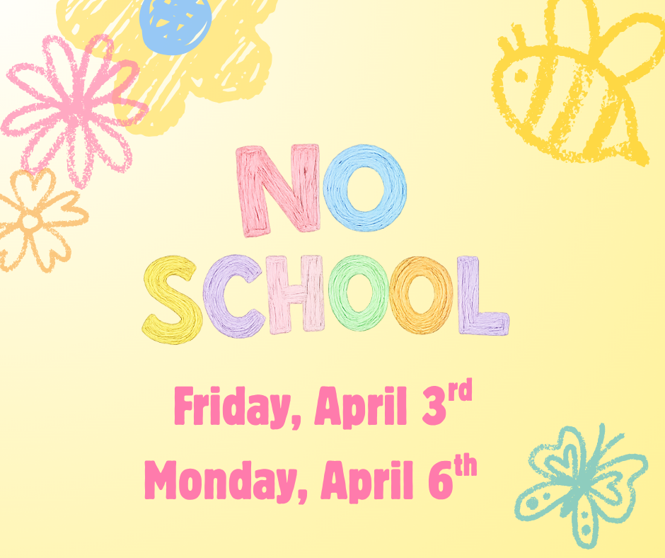 yellow background with chalk drawings of spring themed items