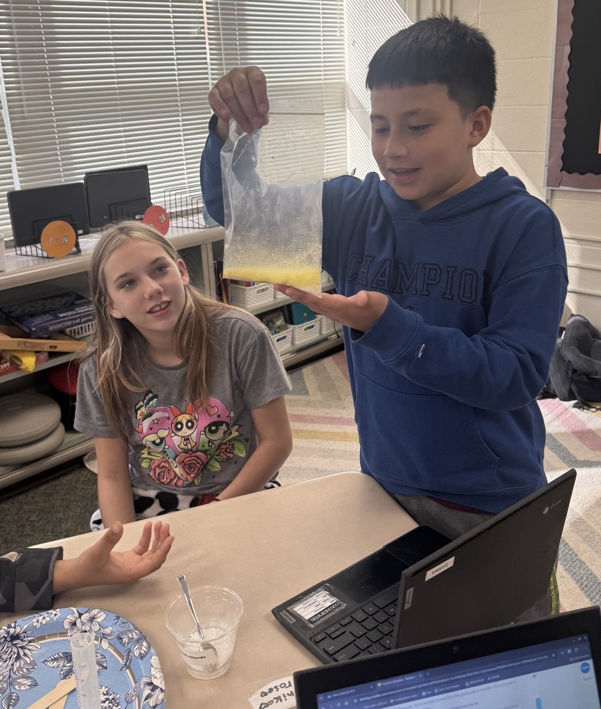 girl and boy doing science