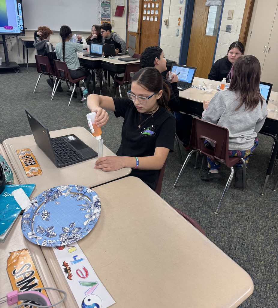 students doing science