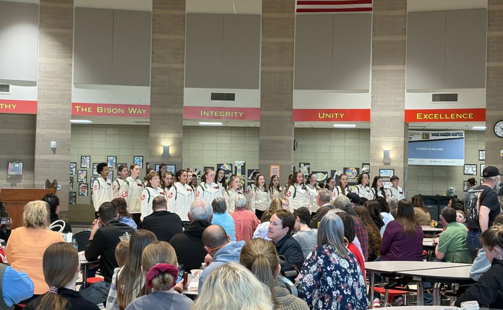 Choir students shared their outstanding skills by singing a variety of songs. 