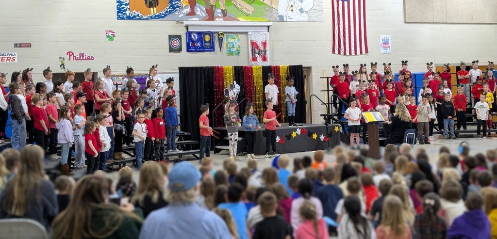 Second grade students singing.