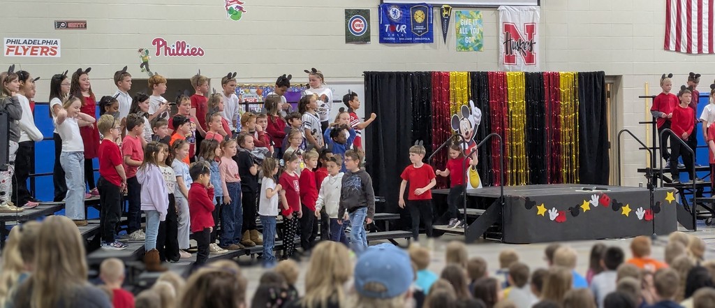 Second grade students singing.