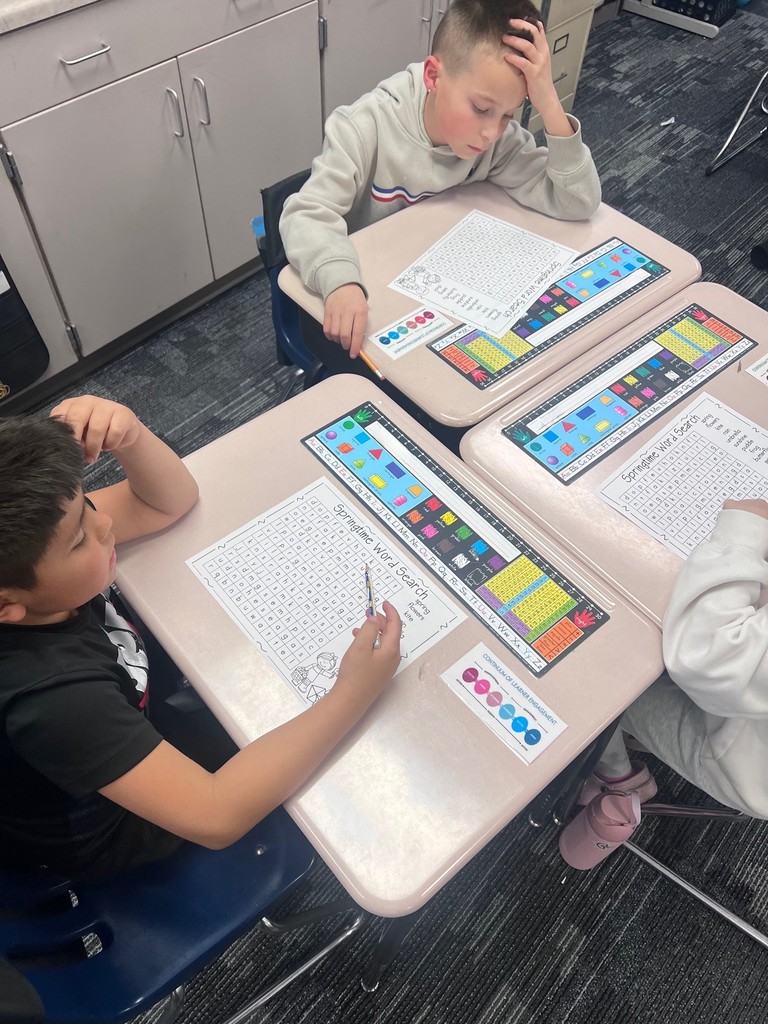 Students doing a worksheet. 