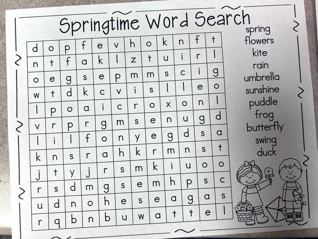 Springtime word search.