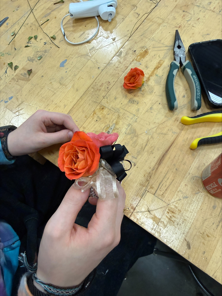Flowers being put together