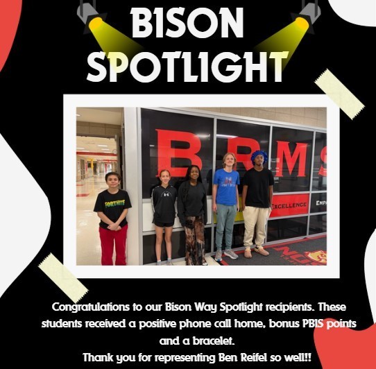 Newest recipients of  Bison Spotlight! 