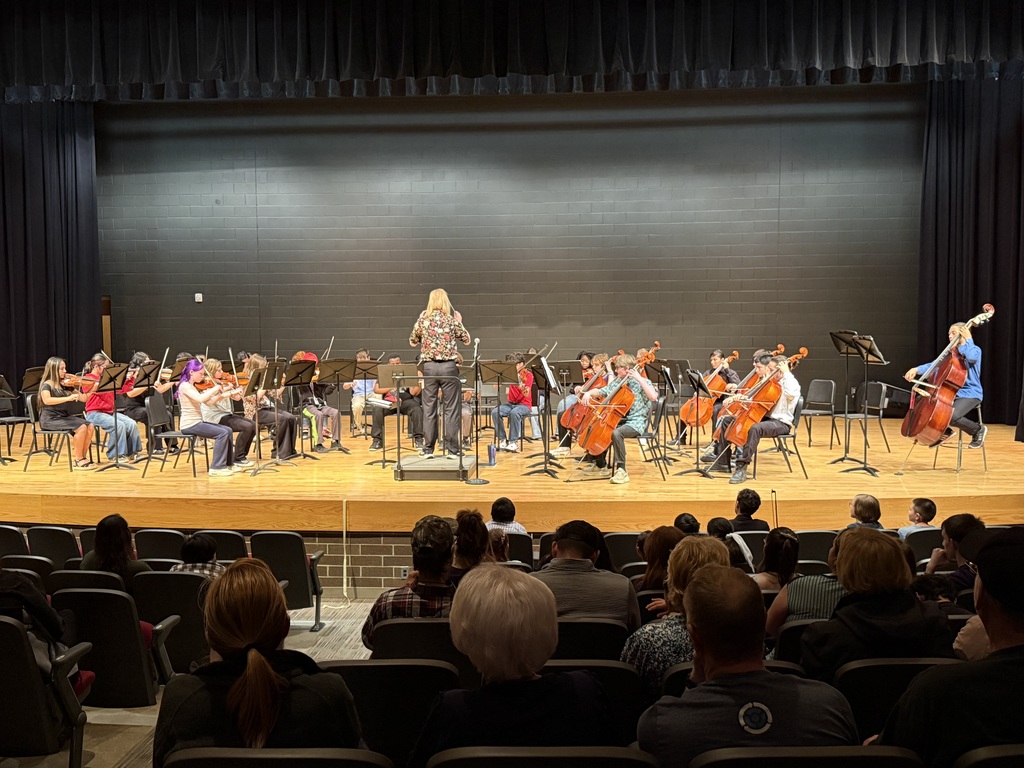 7th grade orchestra performing at the spring concert. 